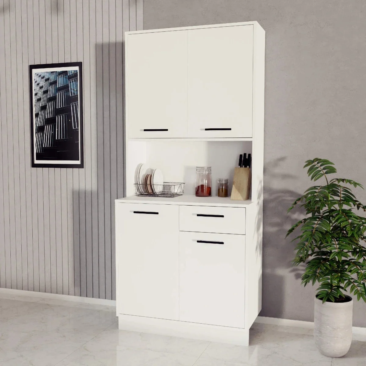 Bufet Oma, Alb, L 84 cm