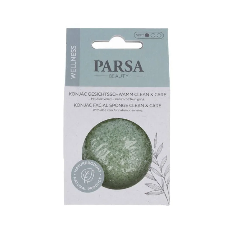 Burete fata Konjac curatare si exfoliere, verde, 1 bucata, Parsa