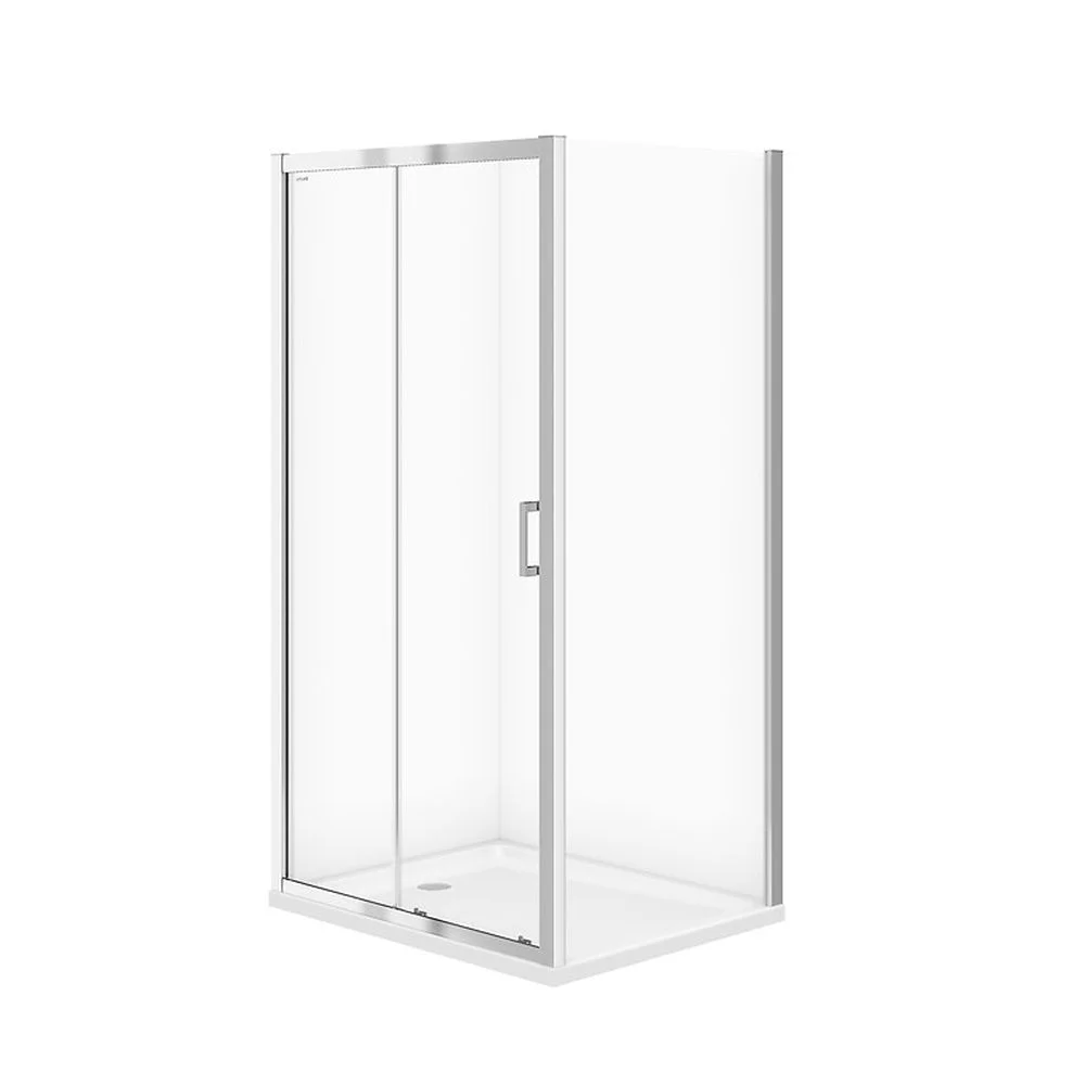 Cabina de dus dreptunghiulara 100x80 cm Cersanit Basic, crom