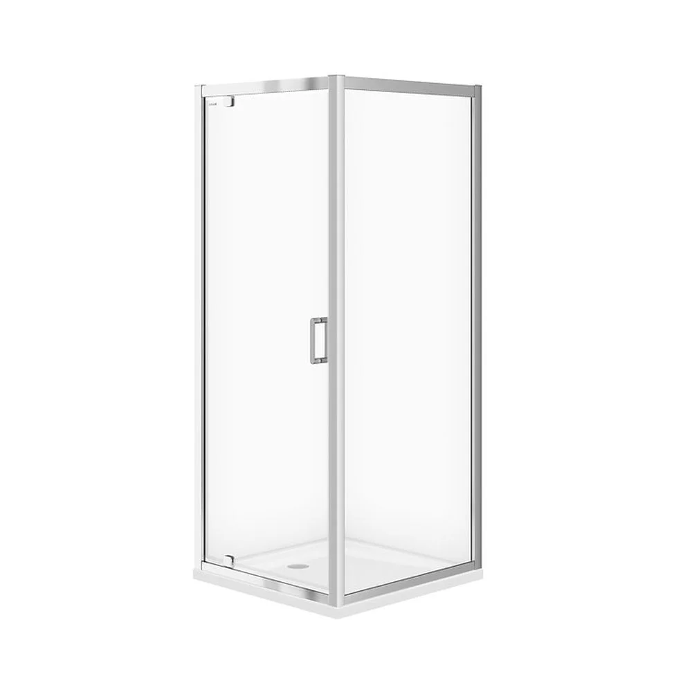 Cabina de dus patrata 80x80 cm cu usa batanta, Cersanit Arteco, crom