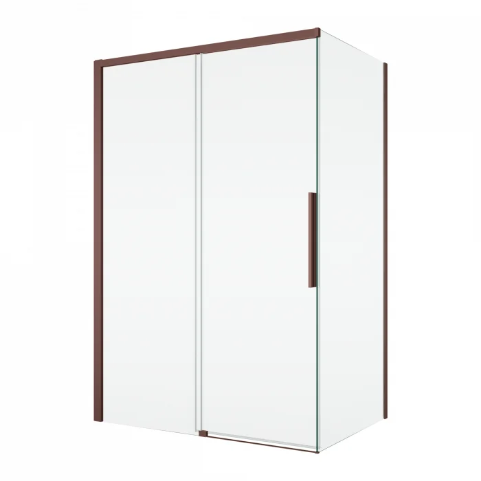 Cabina dus bordeaux metal 120x80 cm cu usa culisanta, grosime sticla 8 mm, tratament anticalcar, Ronal Oriana