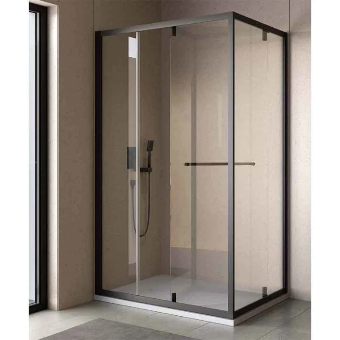 Cabina dus cu usa glisant,  rotativ 120 x 90, negru mat, Kolpasan, Stellar Uni