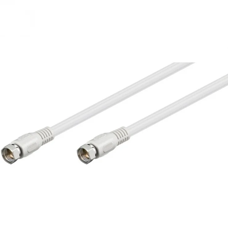 Cablu coaxial antena F 1.5m Alb, AK-SAT-001-S