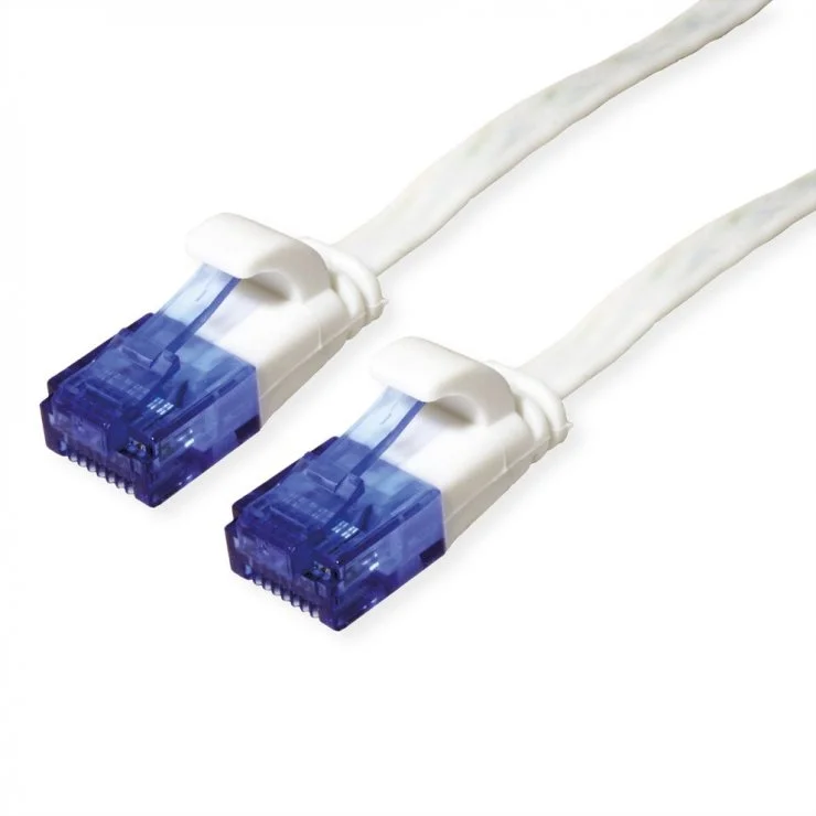 Cablu de retea RJ45 Cat.6A (Class EA) extra-flat 5m Alb, Value 21.99.2065