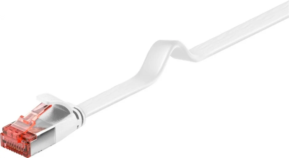 Cablu de retea RJ45 flat FTP Cat.6 0.5m Alb, Goobay G94914