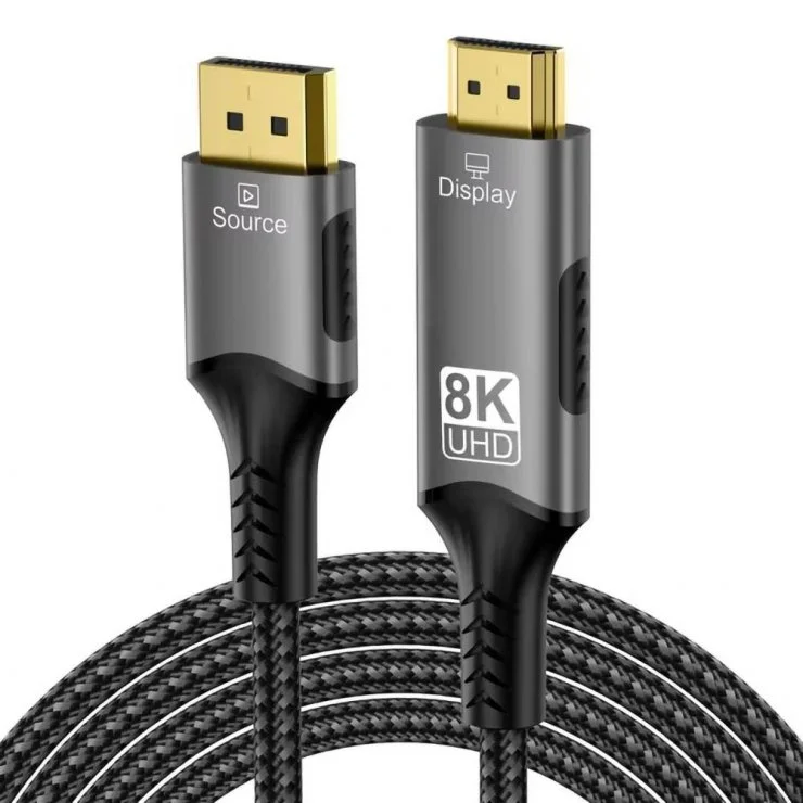 Cablu Displayport la HDMI 8K60Hz/4K144Hz brodat 2m, kportadk06-02