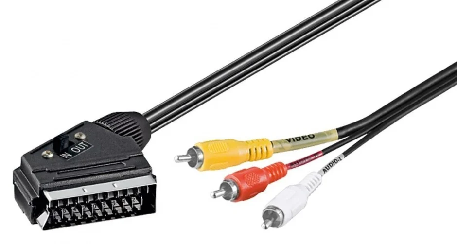 Cablu Euroscart la RCA 1.5m + switch IN/OUT, KJSSC-2