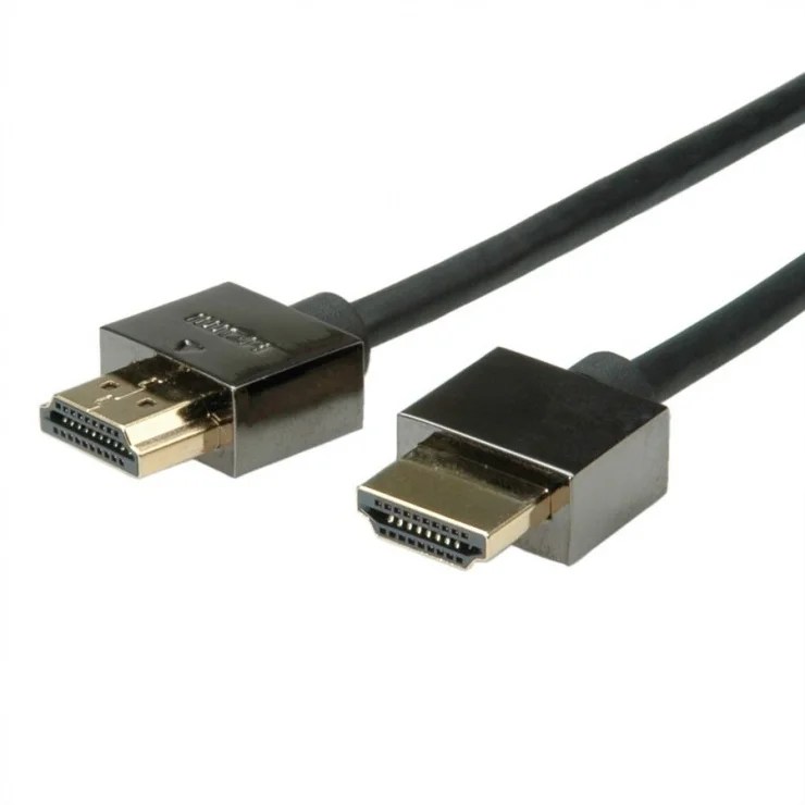 Cablu HDMI v1.4 Slim High Speed + Ethernet T-T 5m Negru, Roline 11.04.5594*