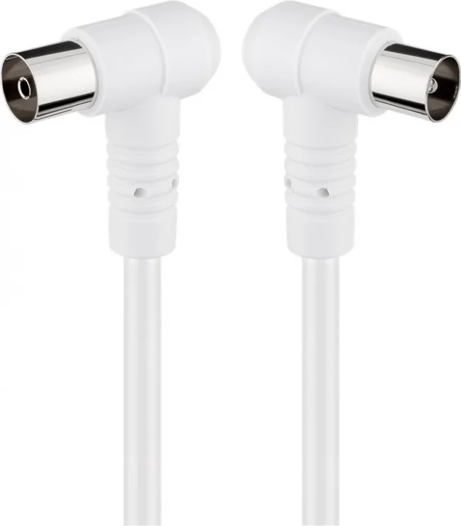 Cablu prelungitor antena coaxial 80 dB unghi 90 grade T-M 2.5m Alb, G67354