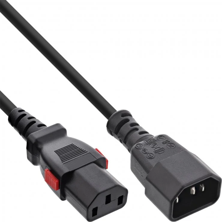 Cablu prelungitor de alimentare C13 lockable la C14 2m, InLine IL16932L