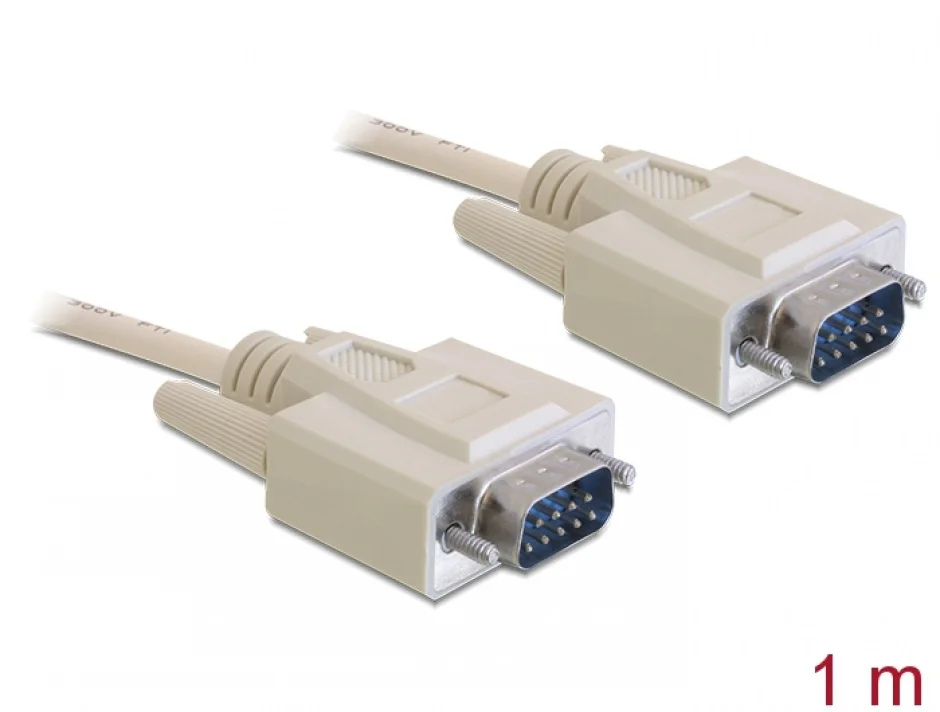 Cablu serial RS-232 D-sub 9 pini T - T 1m, Delock 82980
