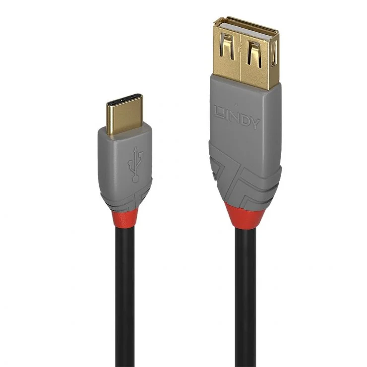 Cablu USB 2.0 type C la USB-A T-M 0.15m Anthra Line, Lindy L36897