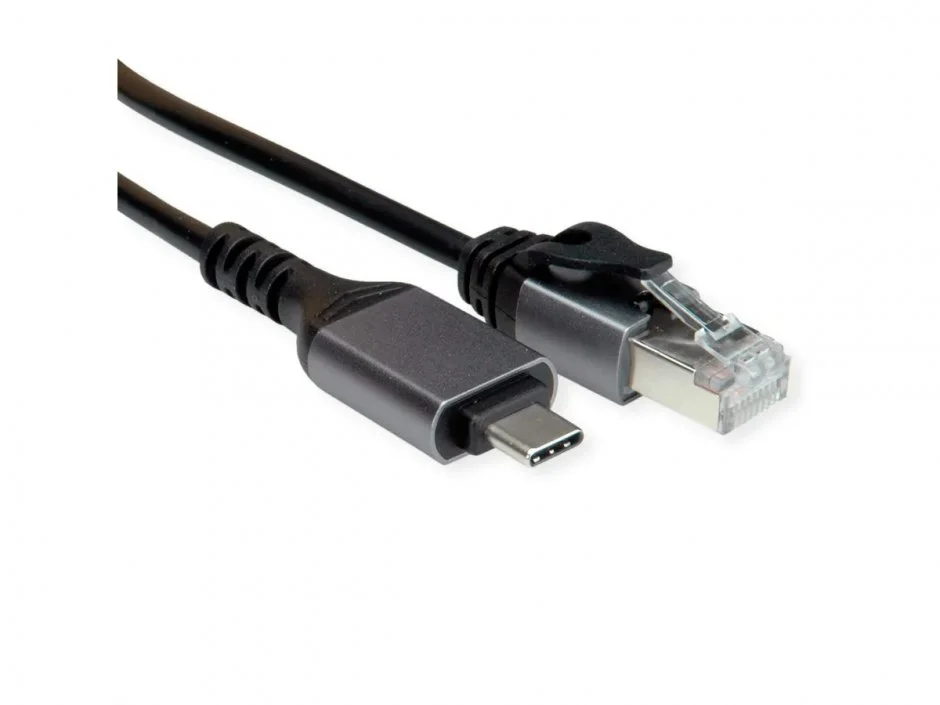 Cablu USB 3.2 Gen2 type C la Gigabit LAN RJ45 3m Negru, 12.99.1168