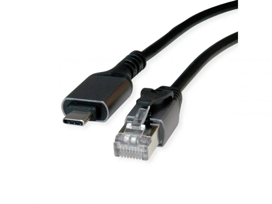 Cablu USB 3.2 Gen2 type C la Gigabit LAN RJ45 5m Negru, 12.99.1169