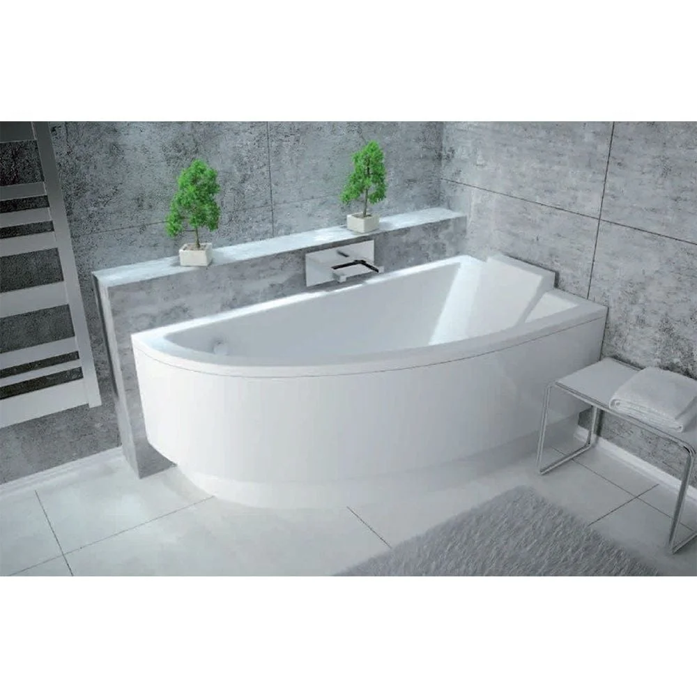 Cada baie asimetrica, acril, 150 x 70 cm, orientare dreapta, Besco Praktika