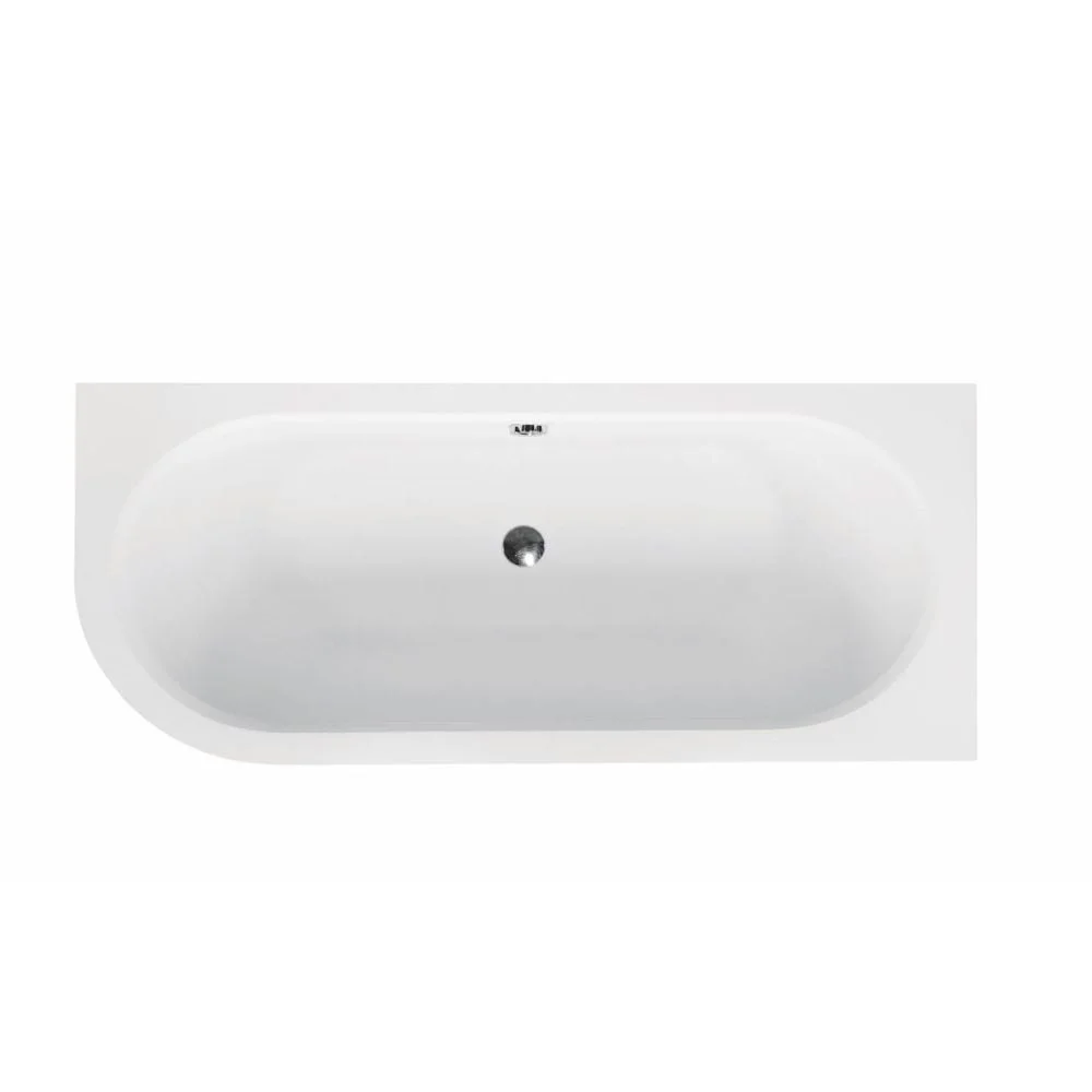 Cada baie asimetrica alba, acril, 180 x 80 cm, orientare dreapta, Besco Avita