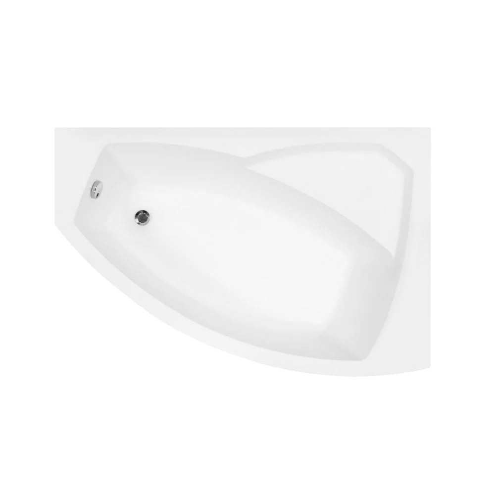 Cada baie asimetrica cu sezut, acril, 150 x 95 cm, orientare dreapta, Besco Rima