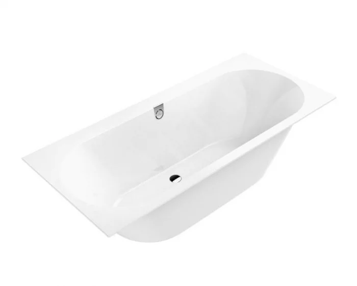 Cada baie dreptunghiulara incastrata, alba, compozit-quaryl, cu sifon si preaplin, Villeroy  Boch Oberon 2.0