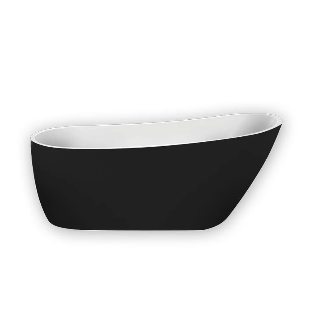 Cada baie freestanding neagra, ovala, acril, 152 x 76 cm Florida Natalia Black 152