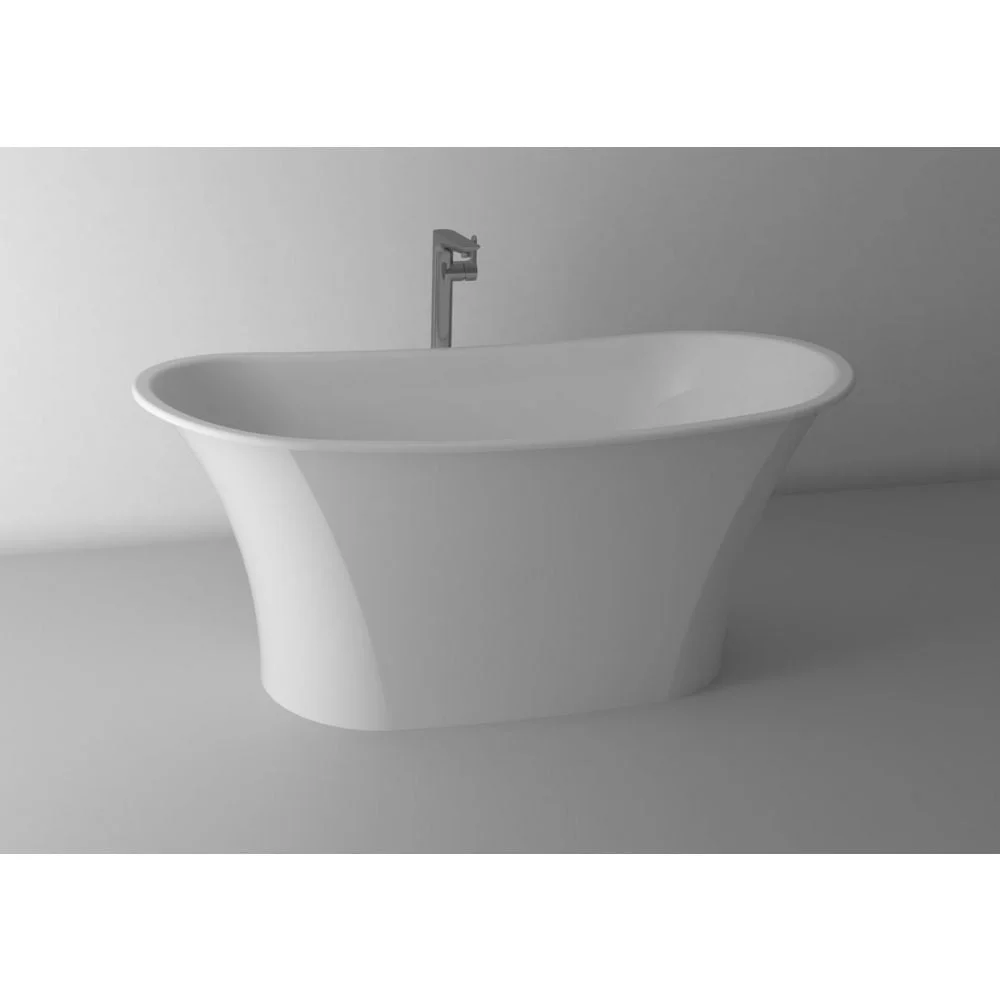 Cada baie freestanding ovala, compozit, 158 x 74 cm, Cast Marble Rimini