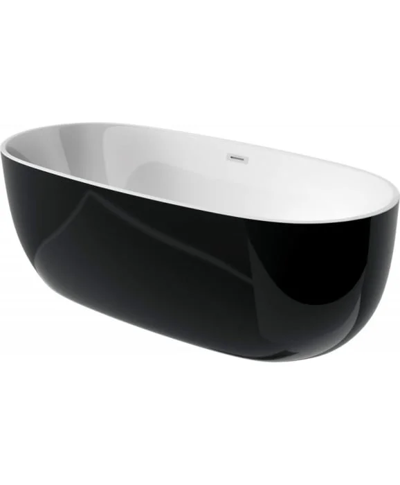 Cada baie freestanding ovala neagra 150 x 72 cm Deante, Alpinia Black