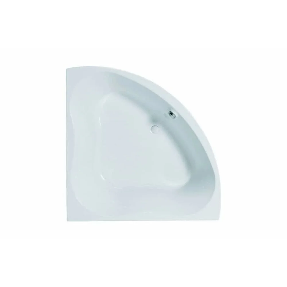 Cada baie pe colt Gala Trevo, 135 x 135 cm, asimetrica, alb lucios