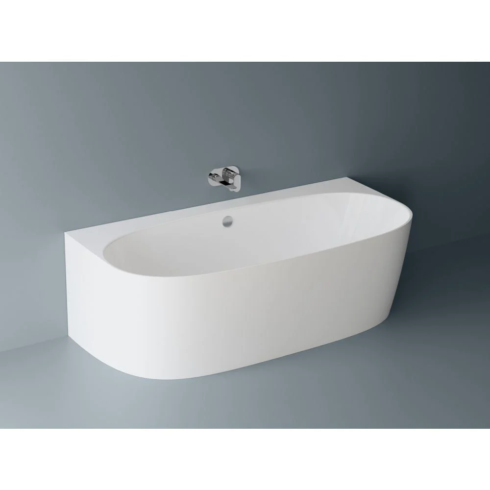 Cada freestanding compozit Marmite Como, 180 x 86 cm, lipita de perete, alb lucios