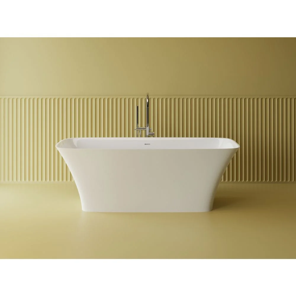 Cada freestanding compozit Marmite Corsica, 175 x 75 cm, dreptunghiulara, alb mat