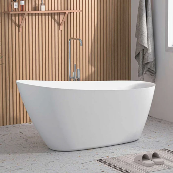 Cada freestanding slim 167 cm, ovala cu instalatie completa, alb lucios, Florida, Nikita