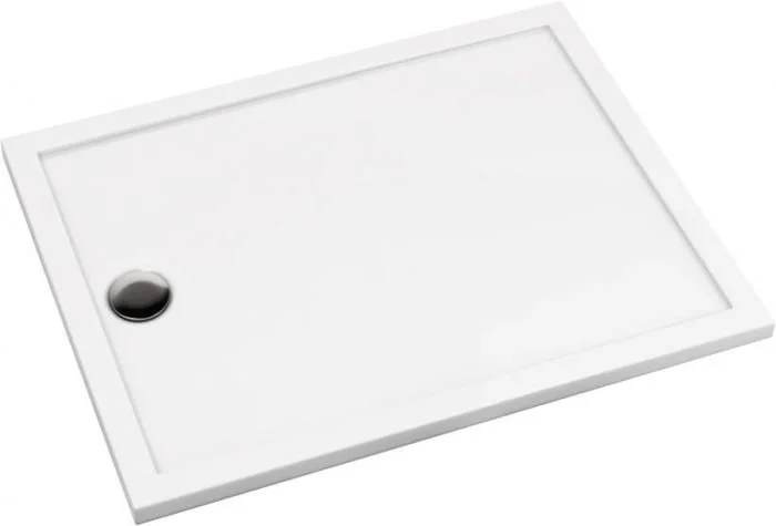 Cadita de dus dreptunghiulara, din acril, alba, 100x90x4.5 cm, Deante Prizma