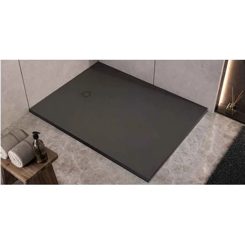 Cadita de dus dreptunghiulara, din marmura turnata, antracit, 120x80x3.5 cm, KolpaSan Hopp