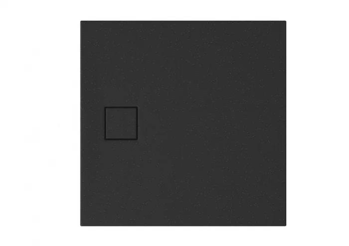 Cadita de dus patrata, acril, slim, negru mat, 80x80x4 cm, Cersanit Tako Slim