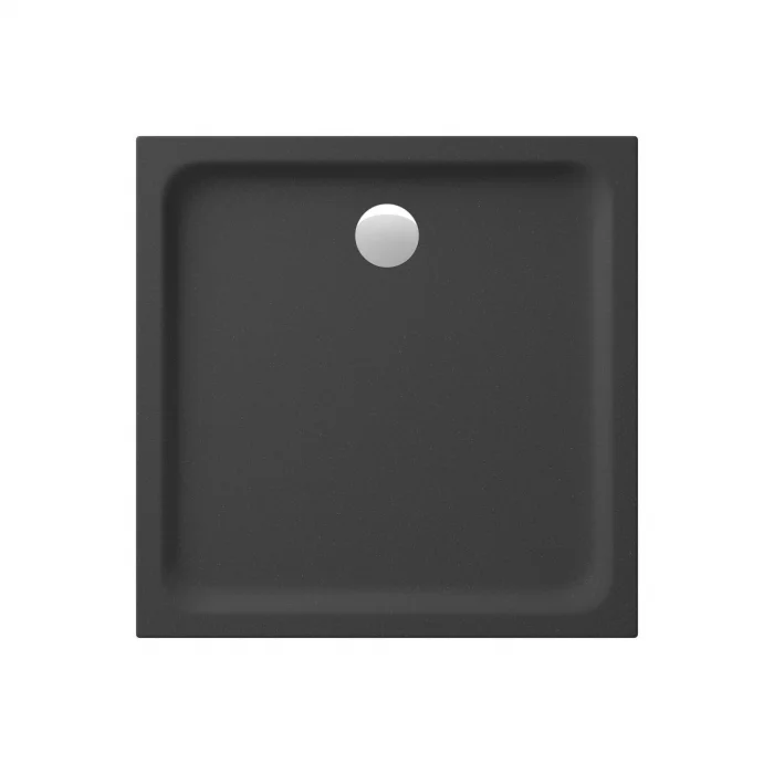 Cadita de dus patrata, acril, slim, negru mat, 90x90x4 cm, Cersanit Tako