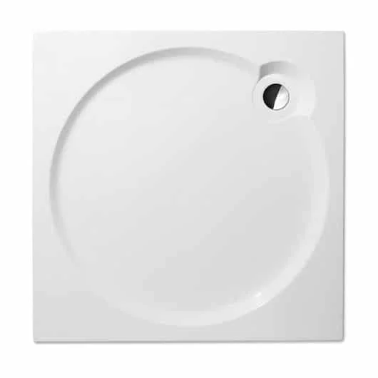 Cadita de dus patrata, din acril, alba, 80x80x12.5 cm, sifon inclus, Roth Aloha-P