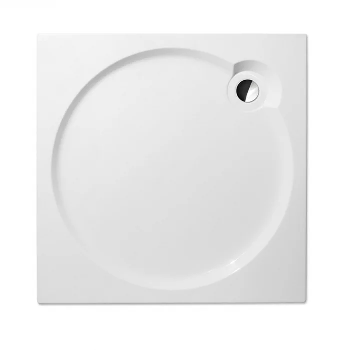 Cadita de dus patrata, din acril, alba, 90x90x6 cm, Roth Aloha Flat