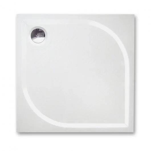 Cadita de dus patrata, din marmura, alba, 90x90x3 cm, finisaj anti-alunecare, Roth ALOHA-M