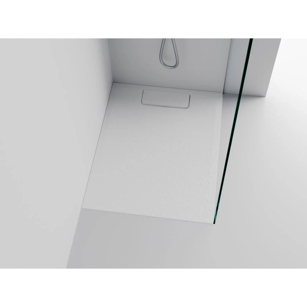 Cadita dus compozit Marmite Bilbao 90x70 cm, dreptunghiulara, alb mat