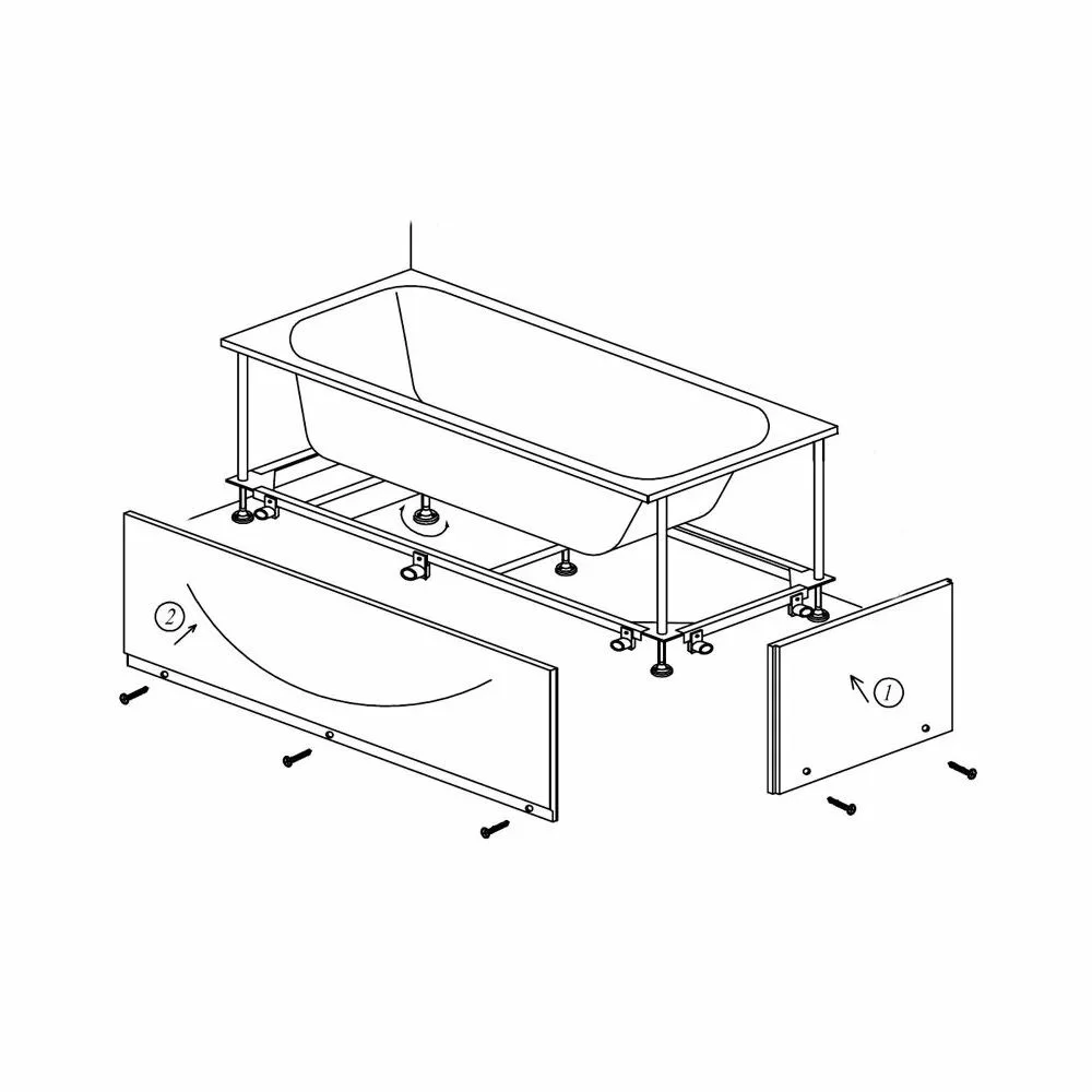 Cadru rigidizare cada KolpaSan Elektra cu masca frontala si laterala 190x90 cm