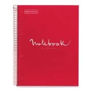 Caiet cu spira, Miquelrius, Emotion, A4, matematica, 80 file, coperta carton dur, rosu