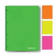 Caiet cu spirala metalica A4 Colorarte, 100 file, dictando, colturi rotunjite, coperta plastic 350microni, 70g/mp