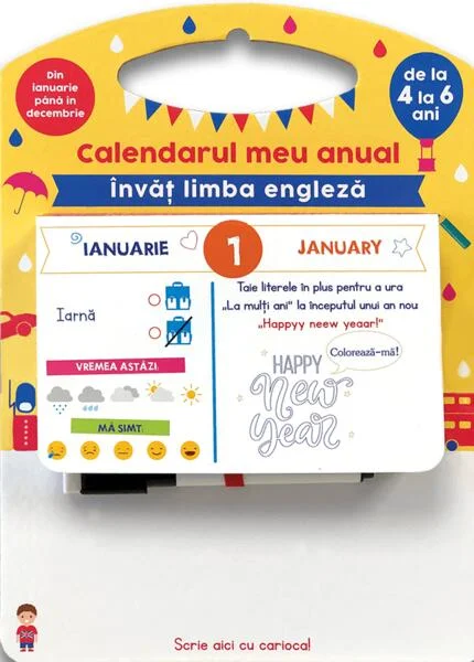 Calendarul meu anual. Învăț limba engleză de la 4 la 6 ani - Hardcover - Sandra Sarah Krief - Didactica Publishing House