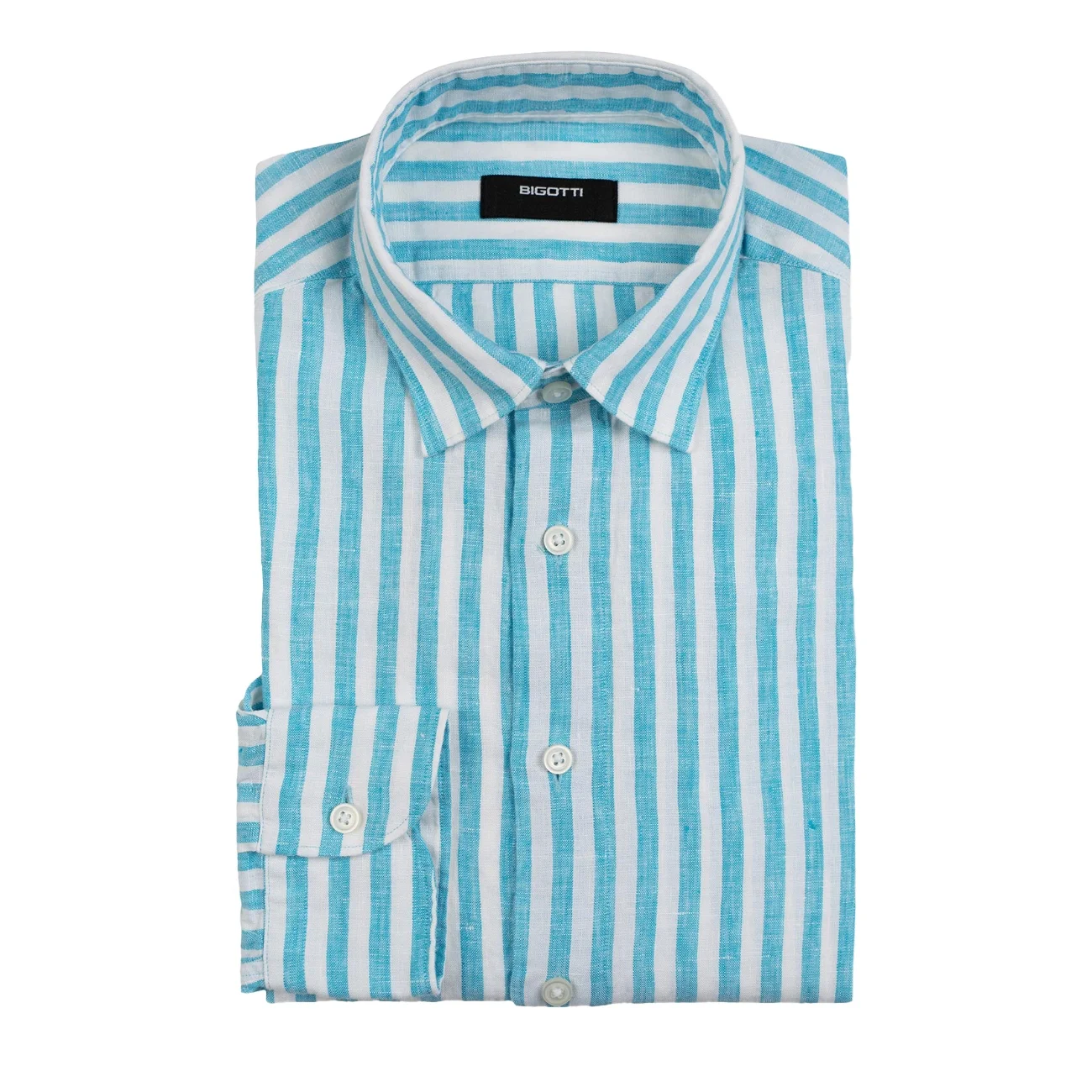 Camasa din 100% in slim in dungi alba Xxl