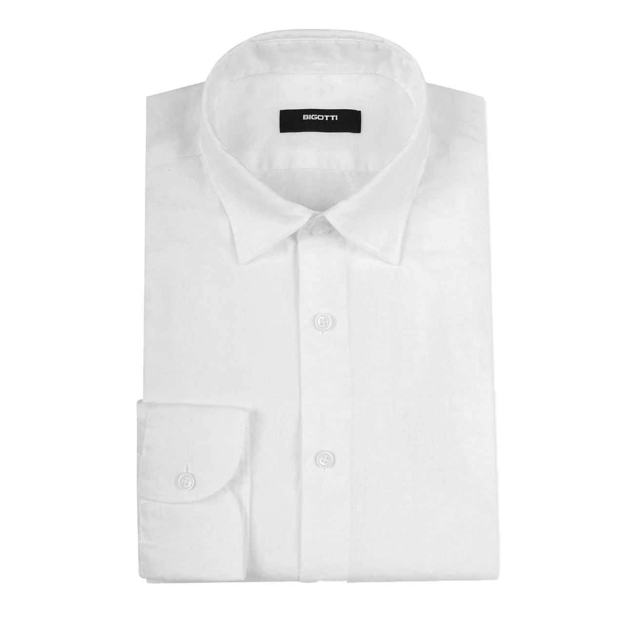 Camasa din 100% in slim uni alba  S