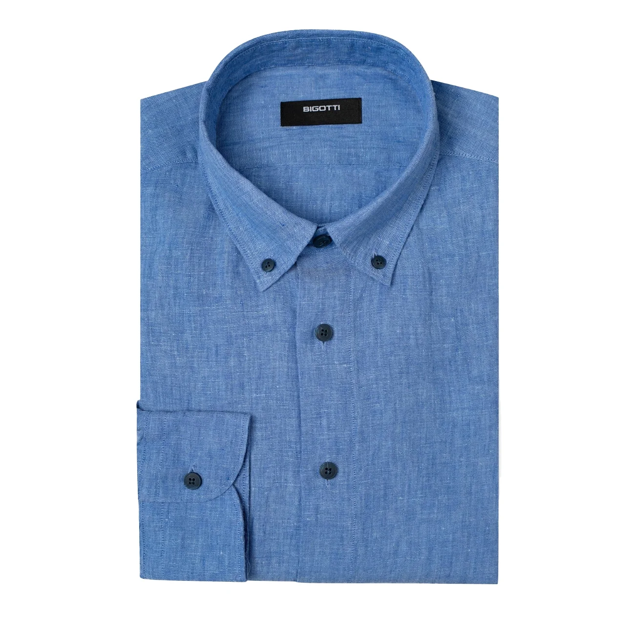 Camasa din in shaped albastra L