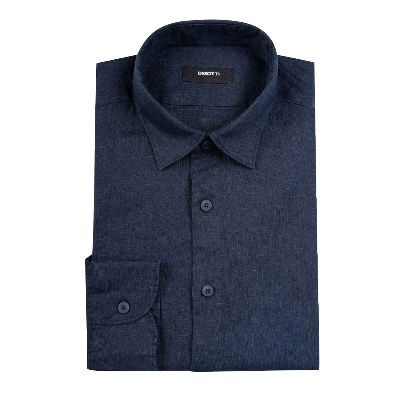 Camasa din in slim bleumarin uni  Xxl