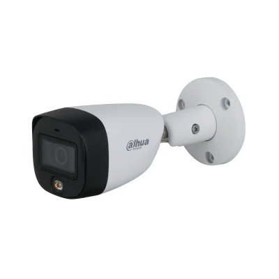 Camera de supraveghere exterior cu iluminare duala Dahua HAC-HFW1200CM-IL-A-0360B-S6, 3.6 mm, 2 MP, IR/Lumina calda 20 m, microfon