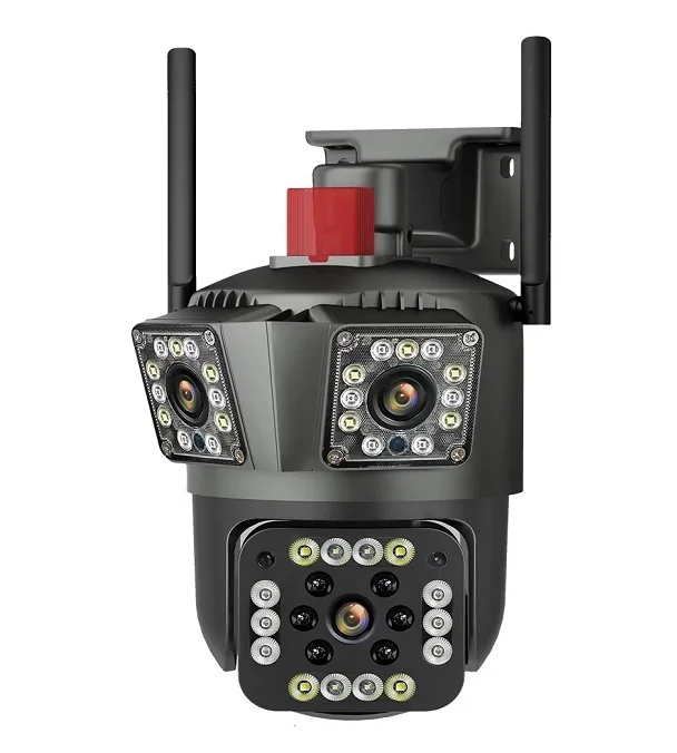 Camera de Supraveghere Tripla WIFI 24MP Exterior/Interior Ultra HD 10X zoom Rotire Comunicare Bidirectionala