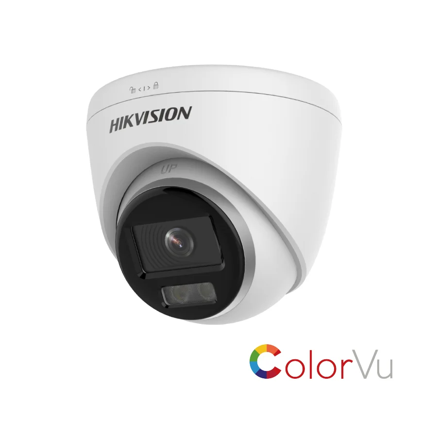 Camera dome IP ColorVu Hikvision DS-2CD1327G0-L, 2MP, lentila 2.8mm, H.265+, lumina alba 30m, PoE, IP67