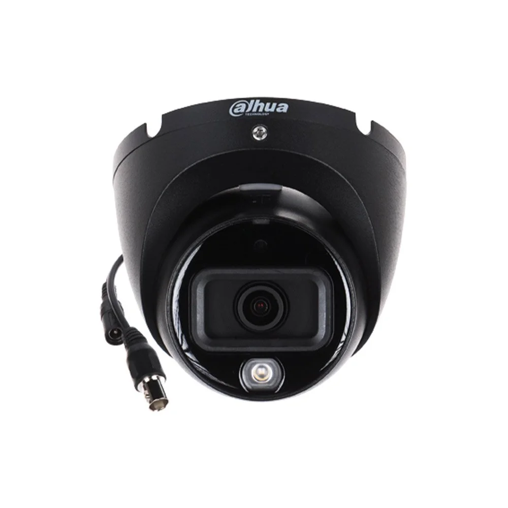 Camera supraveghere Dome cu iluminare duala Dahua HAC-HDW1200TLM-IL-A, 2 MP, 2,8 mm, IR/Lumina alba 20 m, microfon, neagra