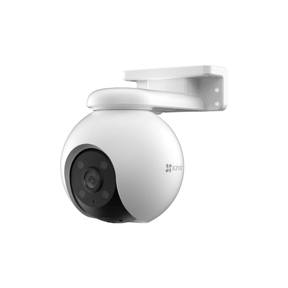 Camera supraveghere exterior cu iluminare duala IP WiFi PT EZVIZ CS-H8-PRO-3K, 5 MP, 4 mm, IR/lumina alba 30 m, auto-tracking, sirena, aplicatie mobila, slot card